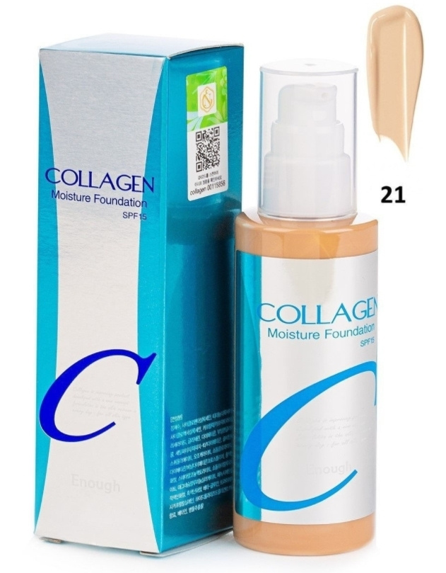 Enough Collagen Moisture Foundation SPF15 #21 Увлажняющий тональный крем с коллагеном  #1