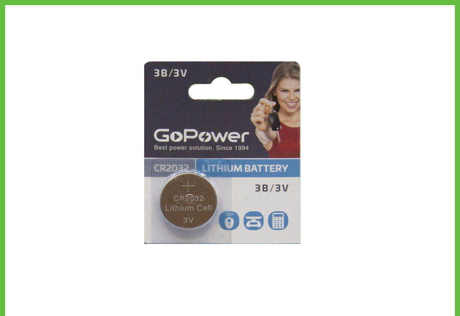 GoPower Батарейка CR2032, Литиевый тип, 3 В, 1 шт #1