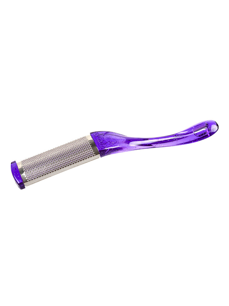 Zinger Терка для ног металлическая односторонняя изогнутая (RB-07 Glitter Violet BG), педикюрный инструмент #1