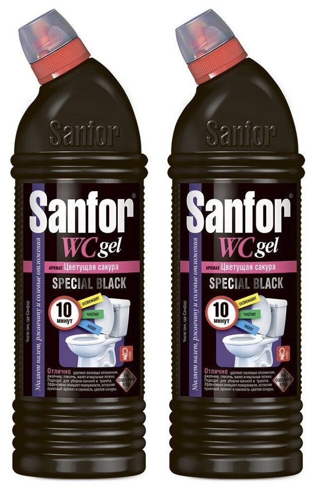 Sanfor Чистящий гель WC Gel Special black, против налета и ржавчины, 750г, 2 шт.  #1