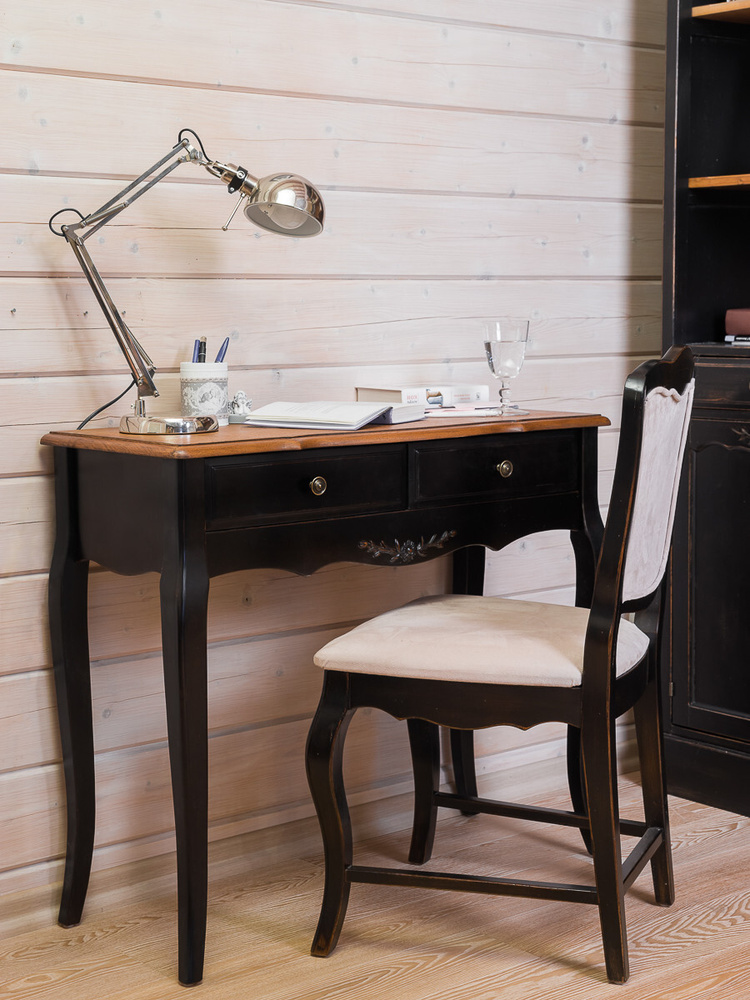 Консоль -Стол деревянный черный BELVEDER с эффектом старения, 90х38х77 см  #1