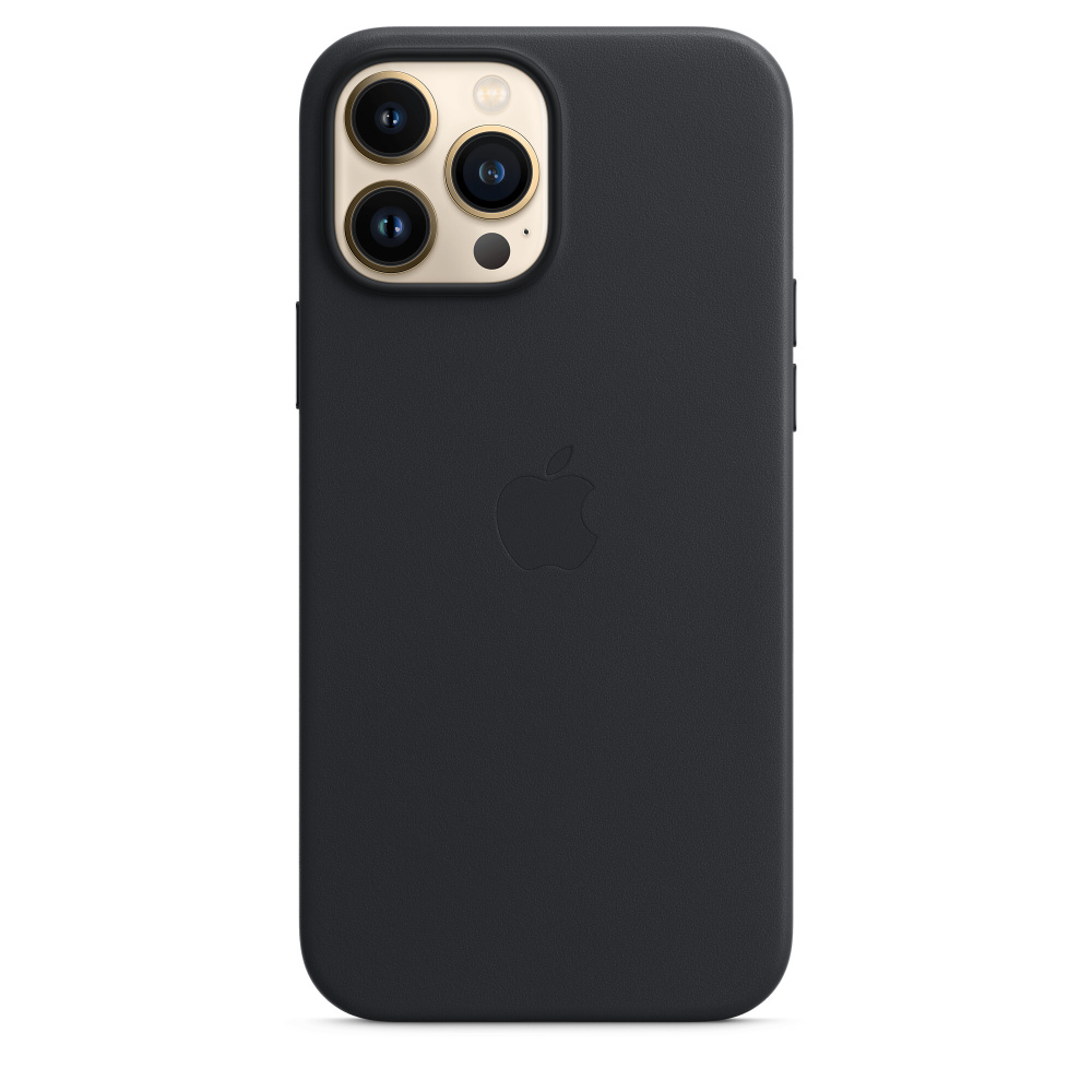 Панель-накладка Apple Leather Case with MagSafe Midnight 13 Pro Max (с логотипом)  #1
