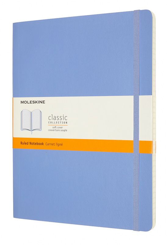 Блокнот в линейку Moleskine CLASSIC SOFT QP621B42 19х25cм 192стр.мягкая обложка, голубая гортензия  #1