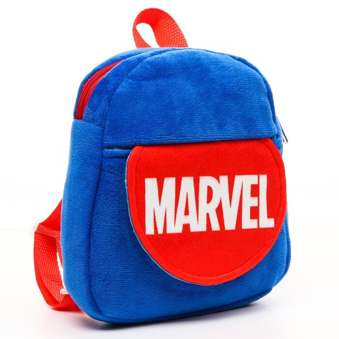 Рюкзак плюшевый на молнии, с карманом, 19х22 см, Мстители #1