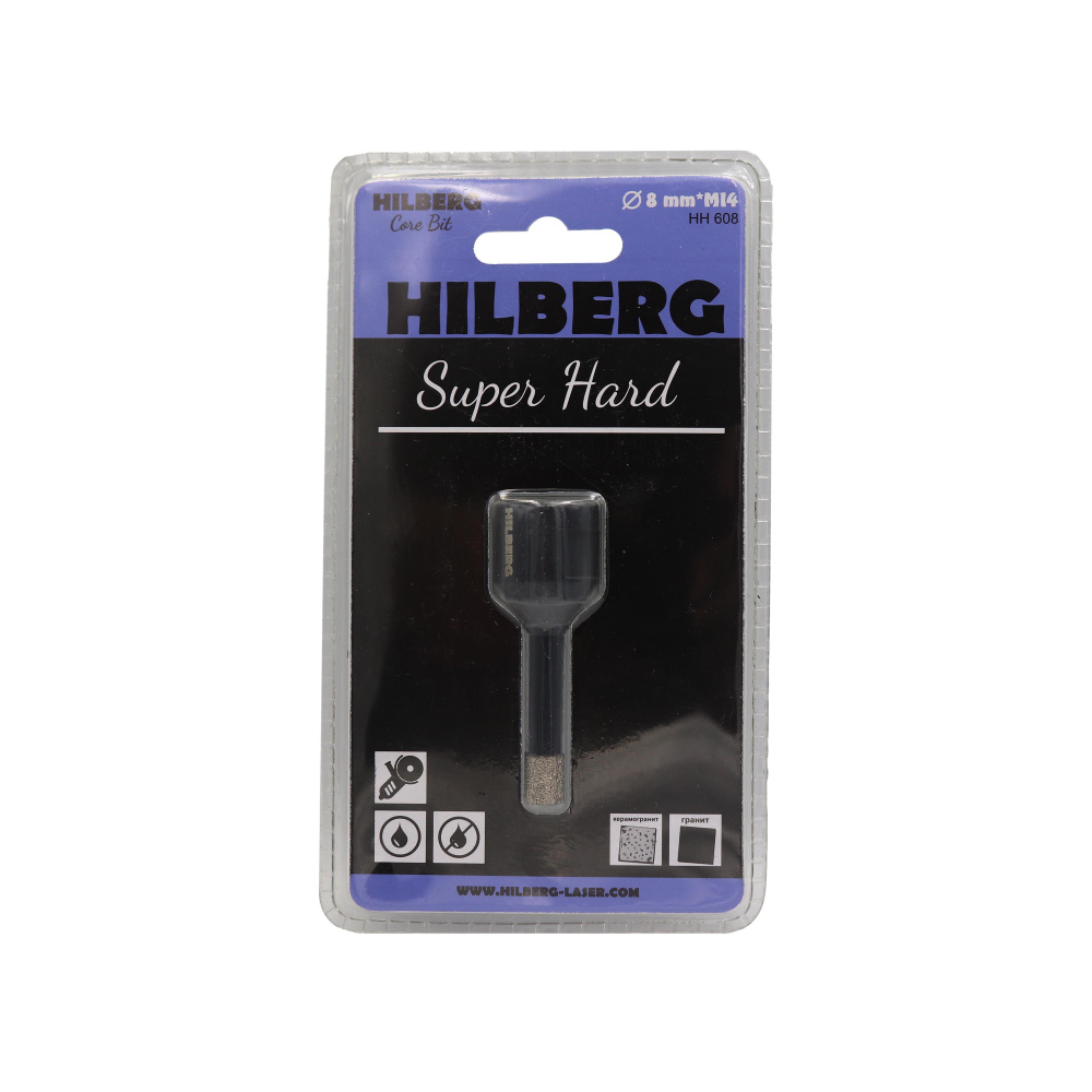 Коронка алмазная 8 мм Hilberg Super Hard M14 HH608 #1