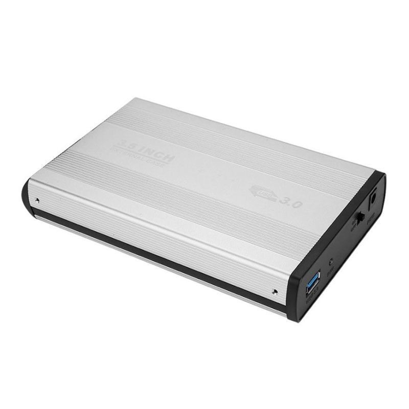 Внешний корпус - бокс SATA - USB3.0 для жесткого диска SSD/HDD 3.5", алюминий, серебро  #1