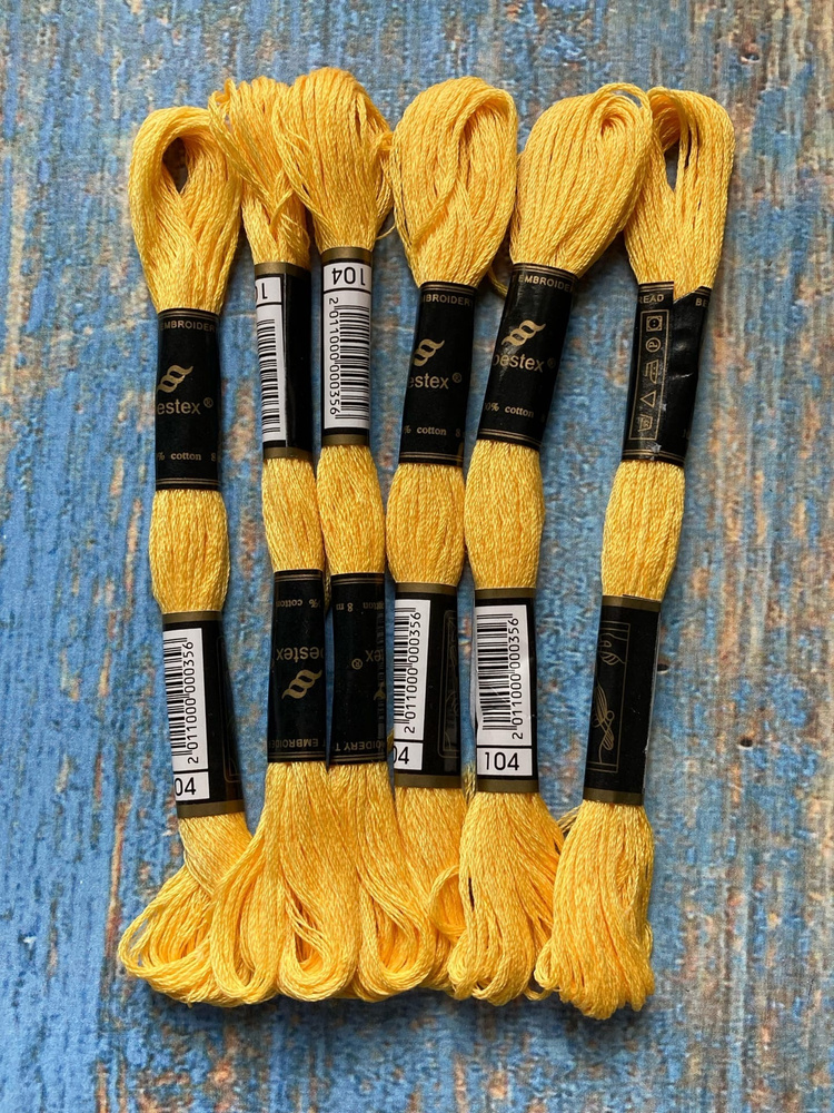 Набор ниток для вышивания "Bestex" хлопок 6шт по 8 метров/ Мулине ...