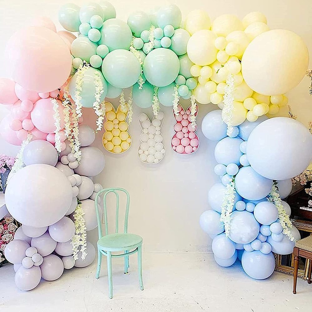 Набор воздушных шаров для праздника "Сахарная вата" из латекса 130 штук в комплекте с лентой для закрепления #1