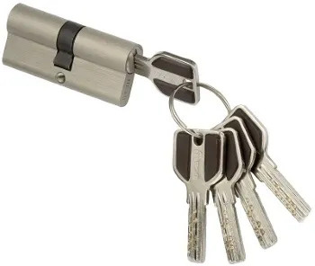 Цилиндровый механизм (личинка для замка)с перфорированным ключами. ключ-ключ C45/35 (80mm) SN (Матовый #1