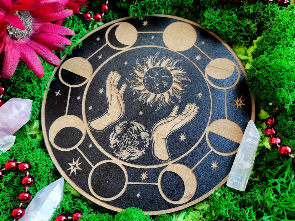 Алтарь для ритуалов фазы луны, доска для гадания и расклада карт таро (25 см)  #1