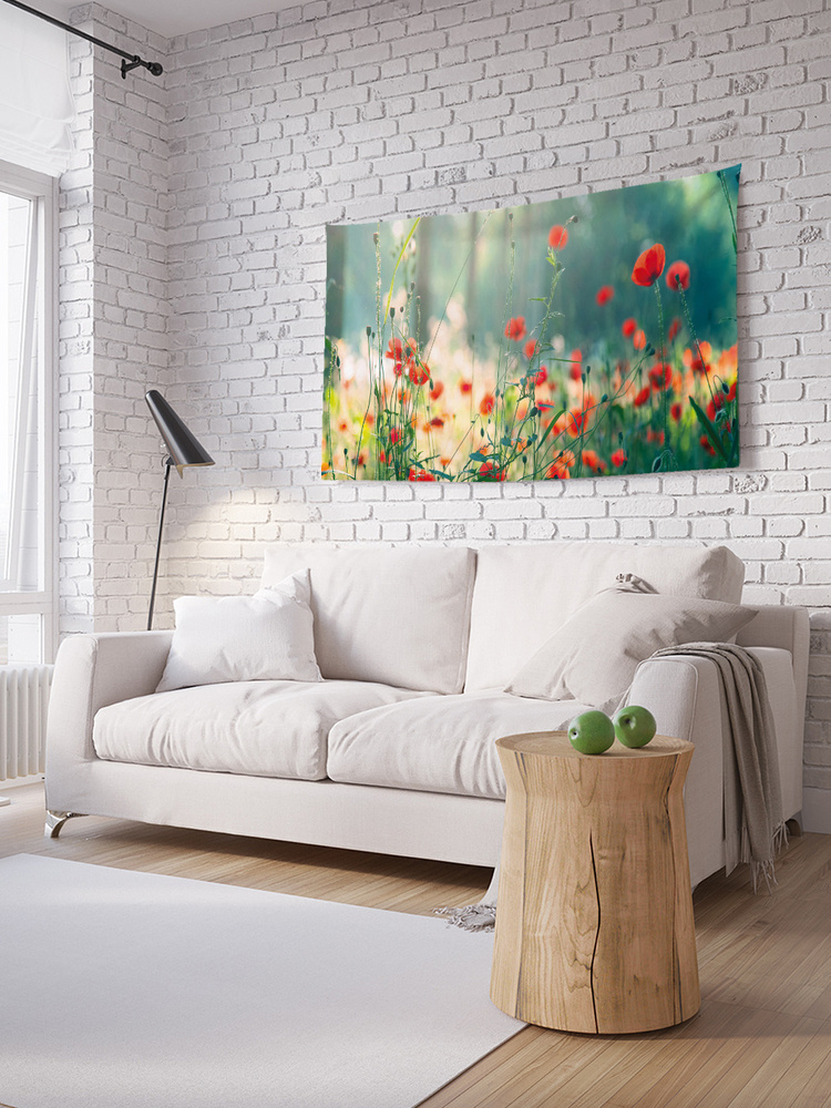 Горизонтальное фотопанно на стену JoyArty "Луговые цветы", из ткани, 100х150 см  #1