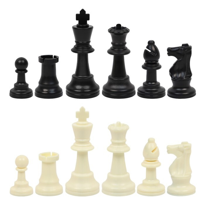 Шахматные фигуры турнирные Leap, 32 шт, король h-9.5 см, пешка h-5 см, полипропилен  #1