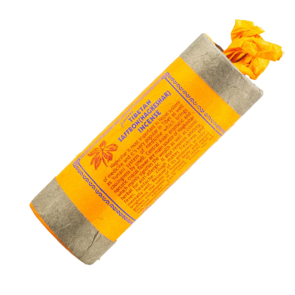 Благовоние Tibetan Saffron Nagkeshar Incense / шафран, 30 палочек по 11,5 см  #1