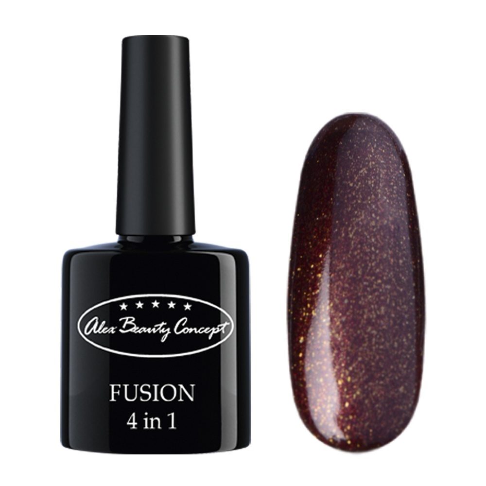 Alex Beauty Concept Гель-лак FUSION 4 IN 1 GEL, 7.5 мл., цвет бордовый с блестками 70031  #1