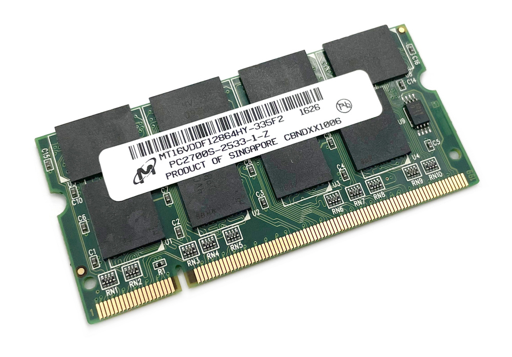 Micron Оперативная память DDR 1Gb 333 Mhz PC-2700 SoDimm для ноутбука 1x1 ГБ (MT16VDDF6464HY)  #1