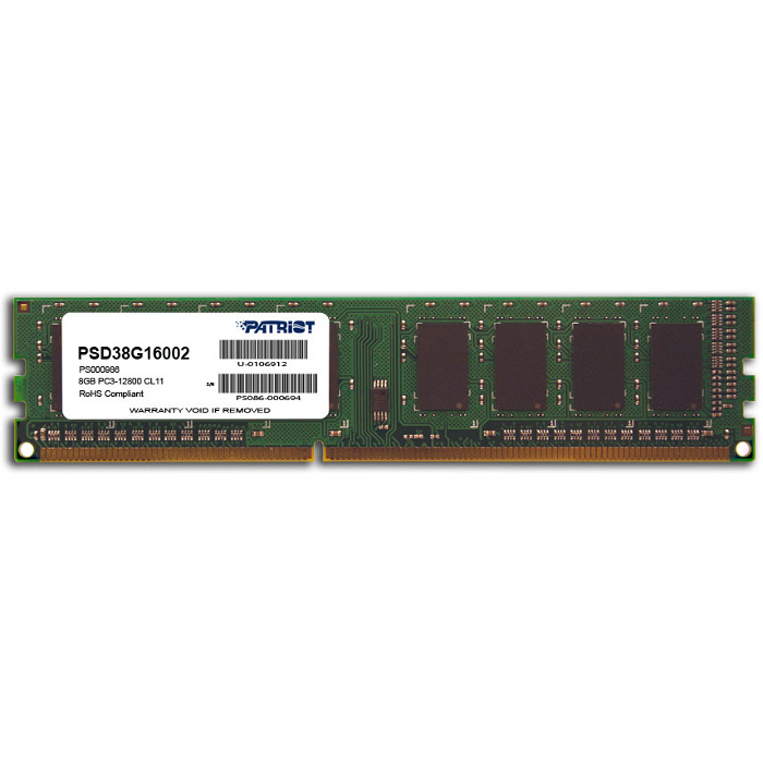 Patriot Memory Оперативная память Память DDR3 DIMM 8Gb, 1600MHz, CL11, 1.5V Memory Signature (PSD38G16002) #1