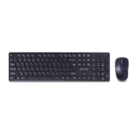 DELUX Комплект мышь + клавиатура Комплект Клавиатура + Мышь Delux DLD-1505OGB, черный  #1