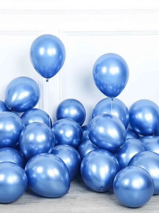 Воздушные шары 50 шт / Синий, Хром / 30 см #1