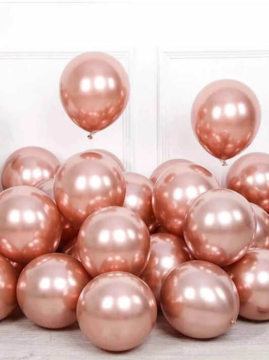 Воздушные шары 10 шт / Розовое золото, Хром / 30 см #1