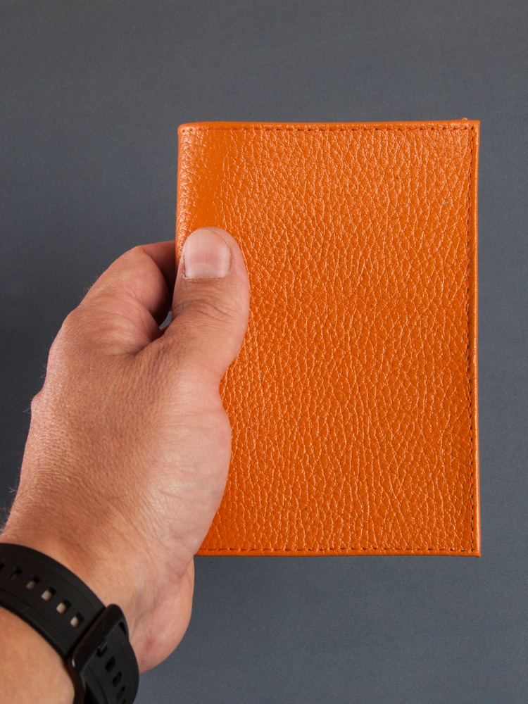 Обложка на паспорт WEYAL из натуральной кожи, оранжевый цвет, классическая модель  #1