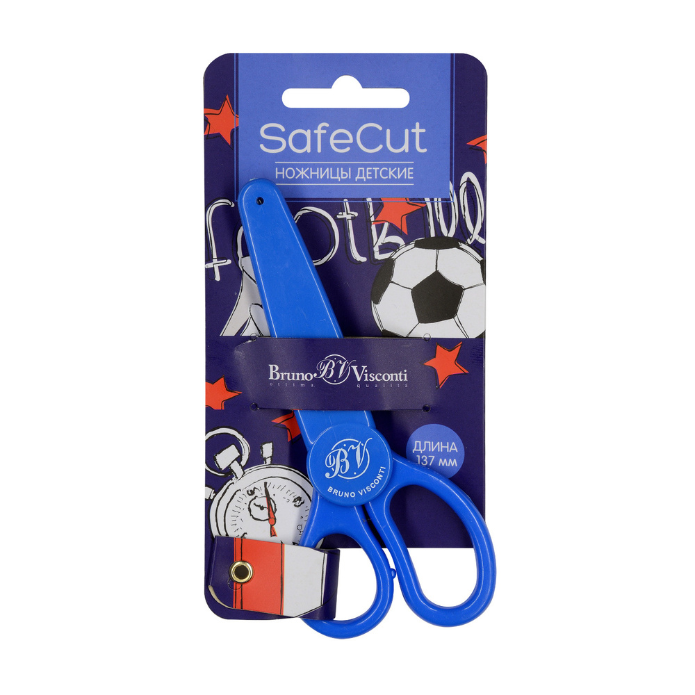 Ножницы Bruno Visconti детские 13.7 см, с защитным чехлом "SafeCut", Арт. 60-0028/01  #1
