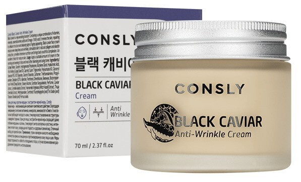 Consly, cream Крем для лица против морщин с экстрактом черной икры black caviar anti-wrinkle cream, 70мл #1
