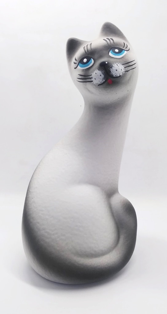 Статуэтка Кошка Муська белая 21см керамическая #1