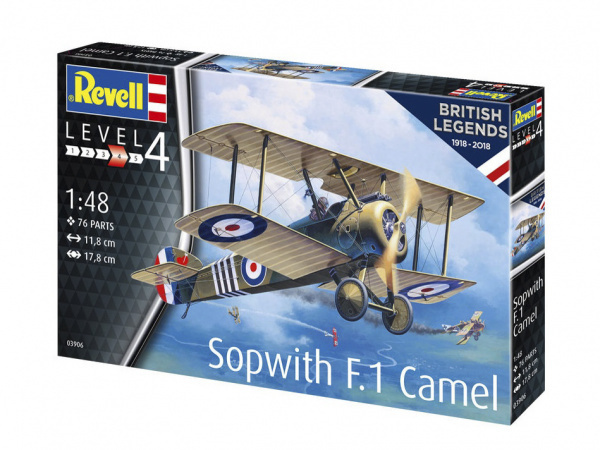 Сборная модель Revell 03906 100 лет RAF одноместный истребитель Sopwith 2F.1 Camel  #1