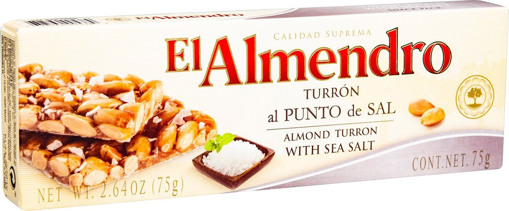 El Almendro / Туррон El Almendro Хрустящий миндальный с морской солью 75г 2 шт  #1