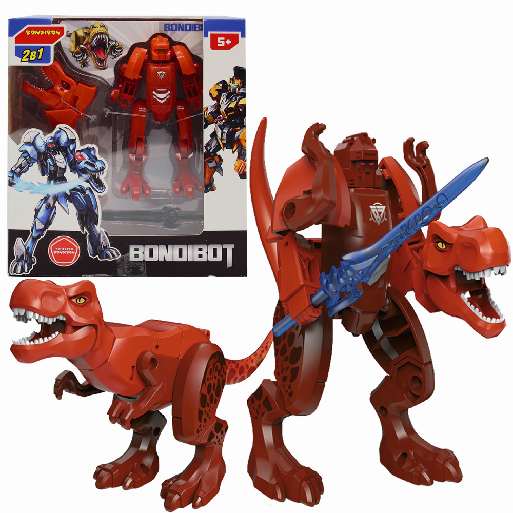 Трансформер BONDIBOT 2в1 робот с мечом-динозавр тираннозавр Bondibon игрушка подарок для мальчика  #1