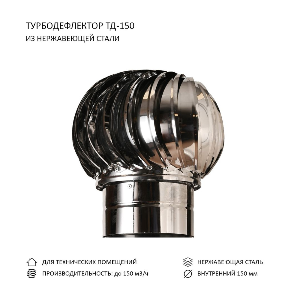 Турбодефлектор TD150, нержавеющая сталь #1