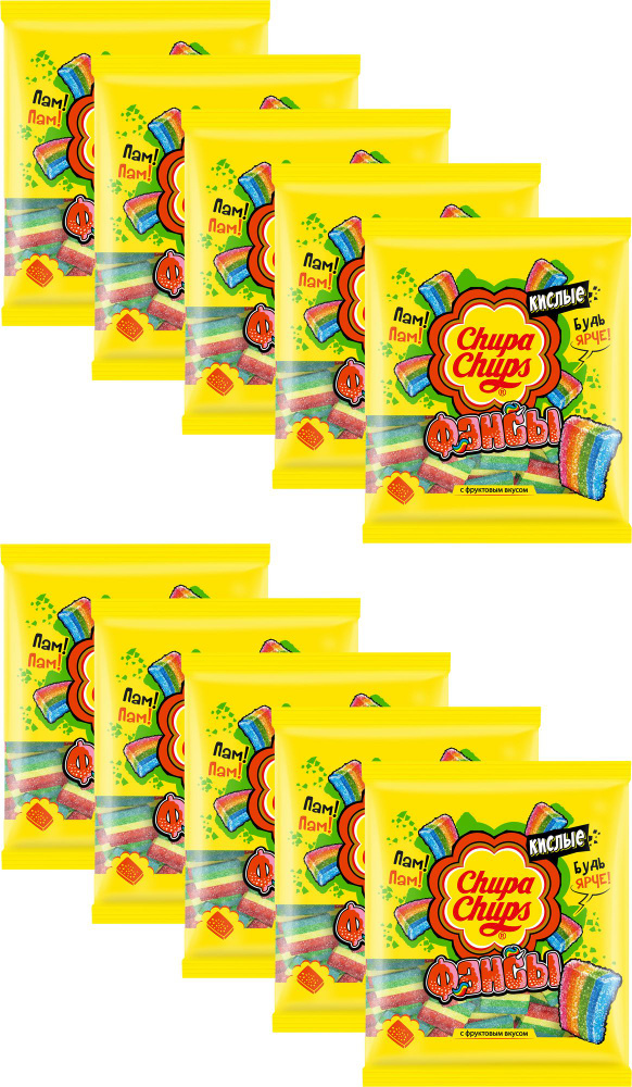 Мармелад Chupa Chups Фансы жевательный, комплект: 10 упаковок по 150 г  #1