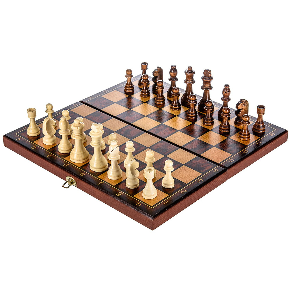 Шахматы деревянные средние "Классические" с деревянными фигурами  #1