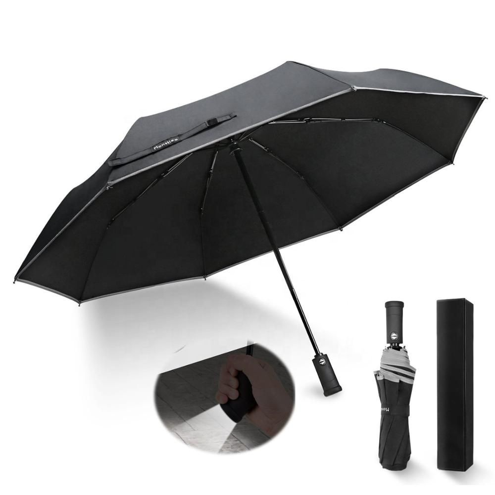 Зонт Zuodu Automatic Umbrella LED с фонариком черный #1