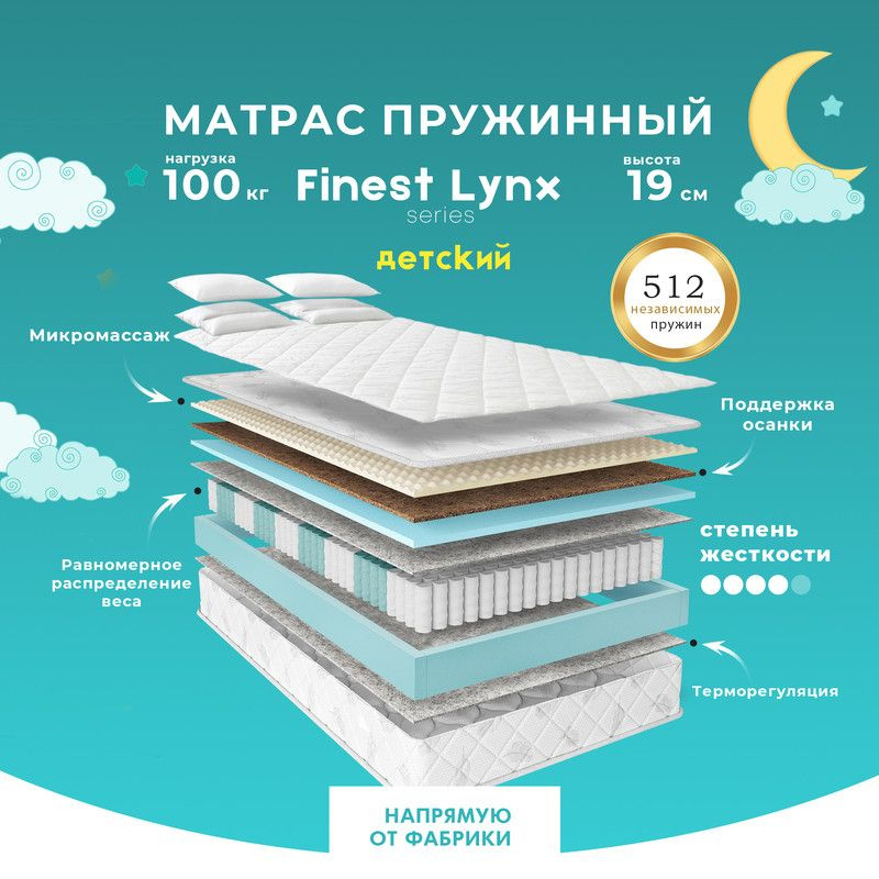 PRIME SLEEP Матрас Finest Lynx, Независимые пружины, 70х140 см #1