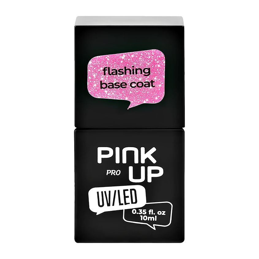 PINK UP Светоотражающая база для ногтей UV/LED PRO flashing base coat тон 07 10 мл  #1