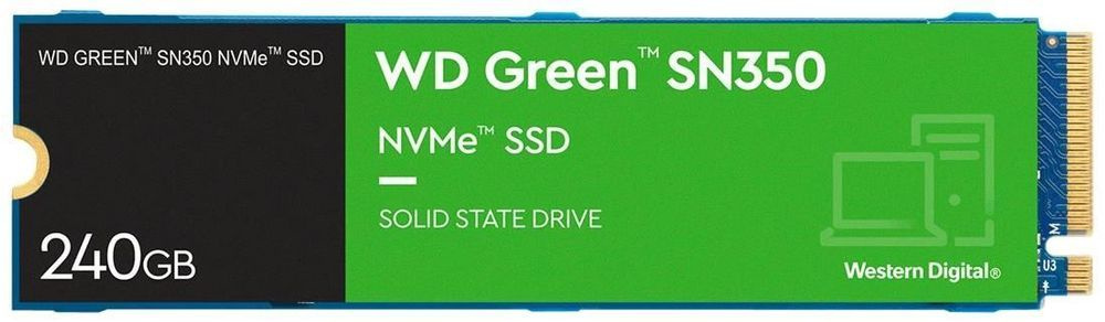 Western Digital 240 ГБ Внутренний SSD-диск Green SN350 M.2 PCI-E 3.0 (WDS240G2G0C) #1