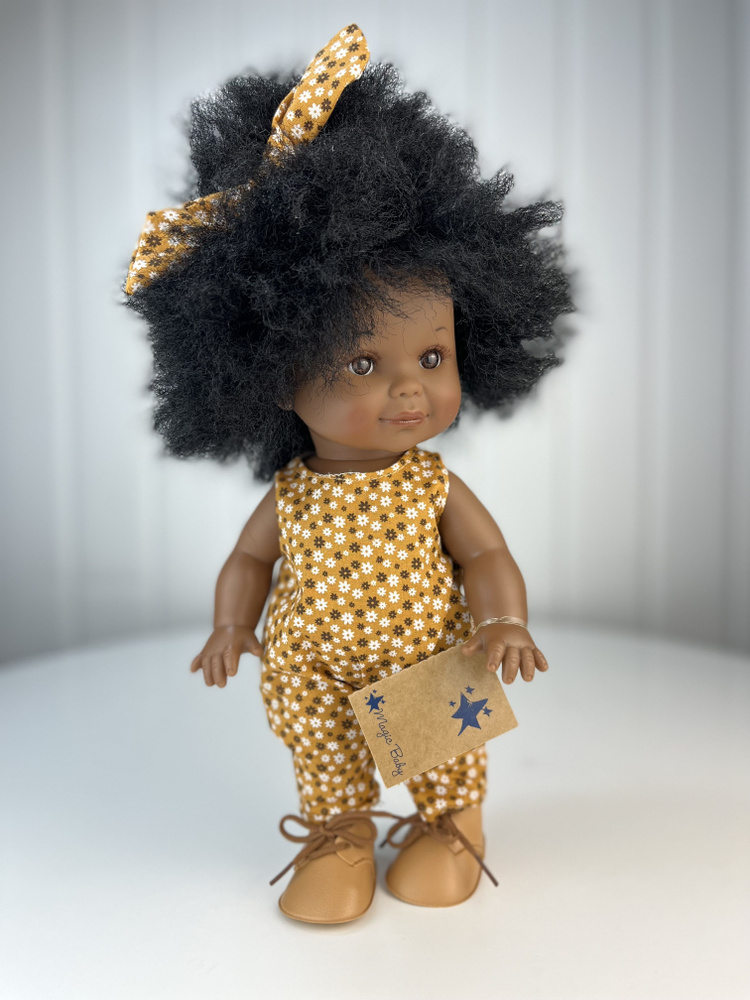 Кукла Lamagik "Бетти" темнокожая, в леопардовом комбинезоне, 30 см, арт. 3130  #1