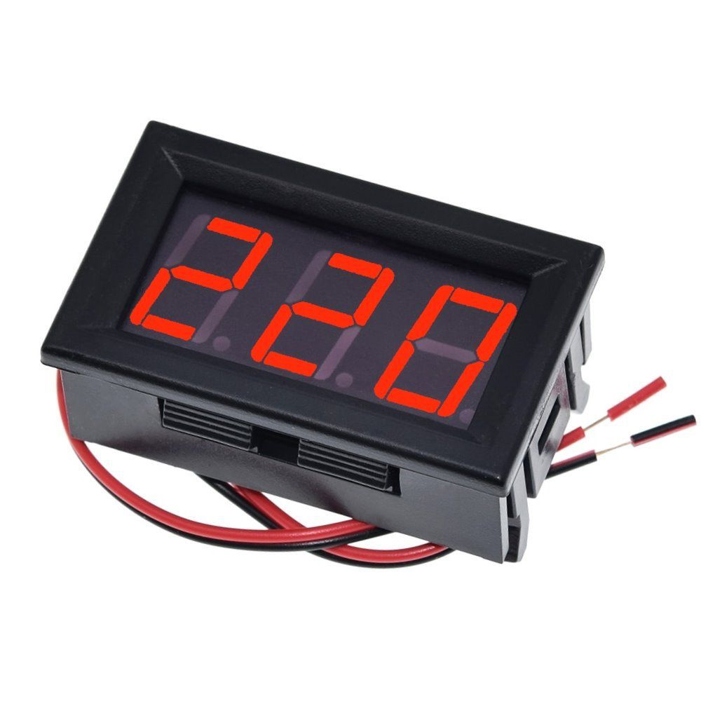 Digital AC Voltmeter 70-500V Red, Цифровой вольтметр переменного тока 220В, диапазон 70-500В AC, 3-разрядный #1