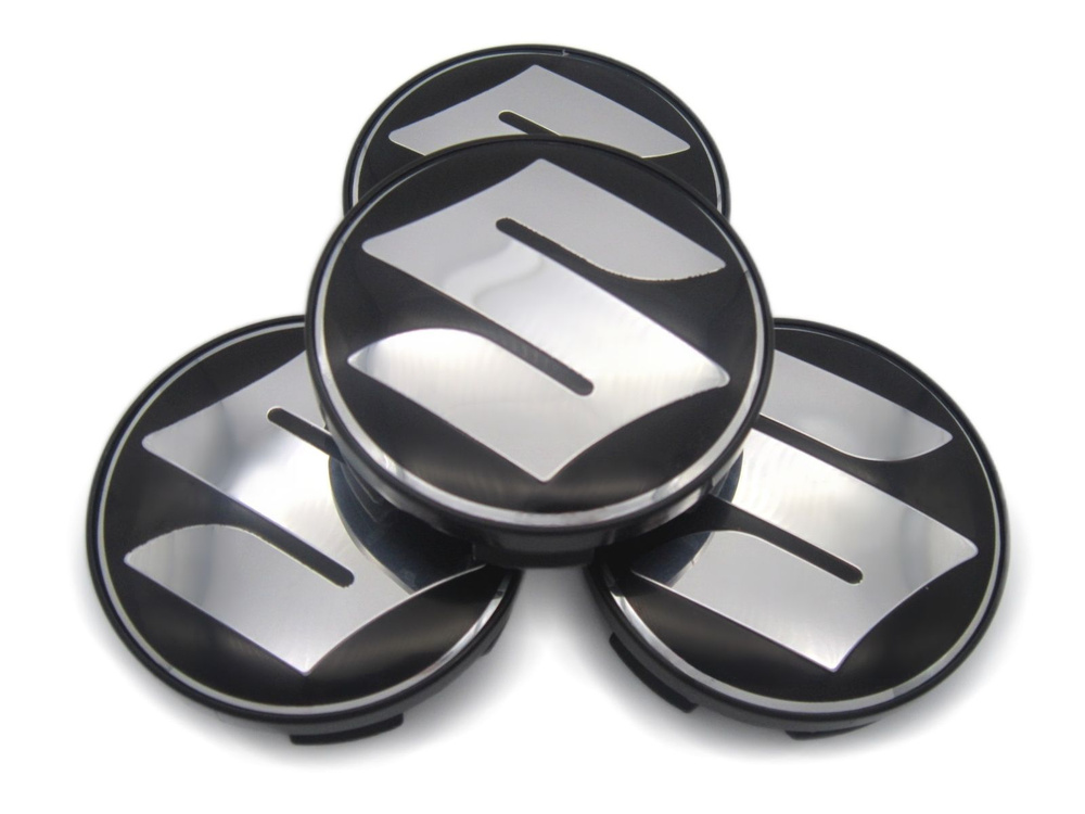 Колпачки, заглушки на литые диски СКАД Сузуки черный, 56/51/12 мм, 1 колпачок  #1