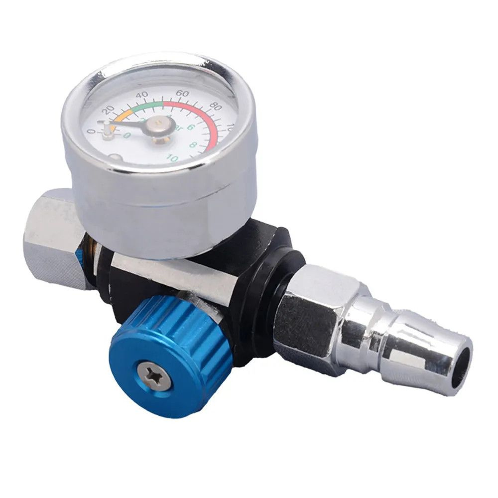 Манометр для краскопульта, регулятор давления синий купить по низкой ...