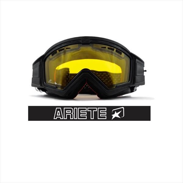 Кроссовые очки (маска) Ariete Mudmax черная с двойной желтой линзой с вентиляцией  #1