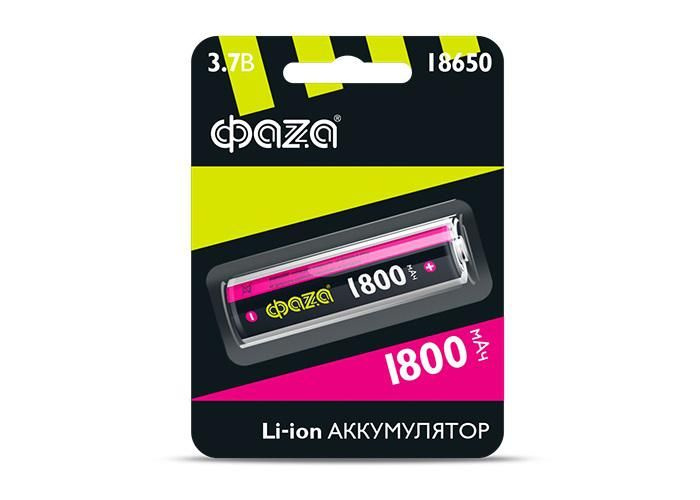 Аккумулятор 18650 3.7В Li-Ion 1800мА.ч без платы защиты 5008045 ФАZА #1