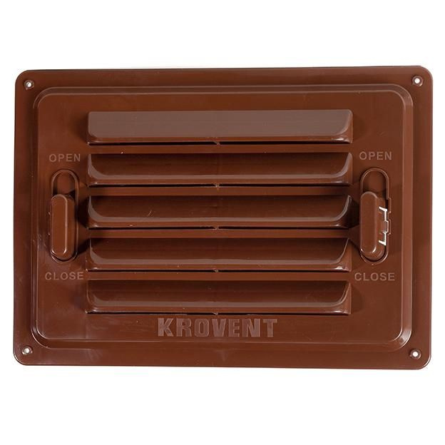 Вентиляционная регулируемая решетка для цоколя KROVENT, RAL 8017 коричневый  #1