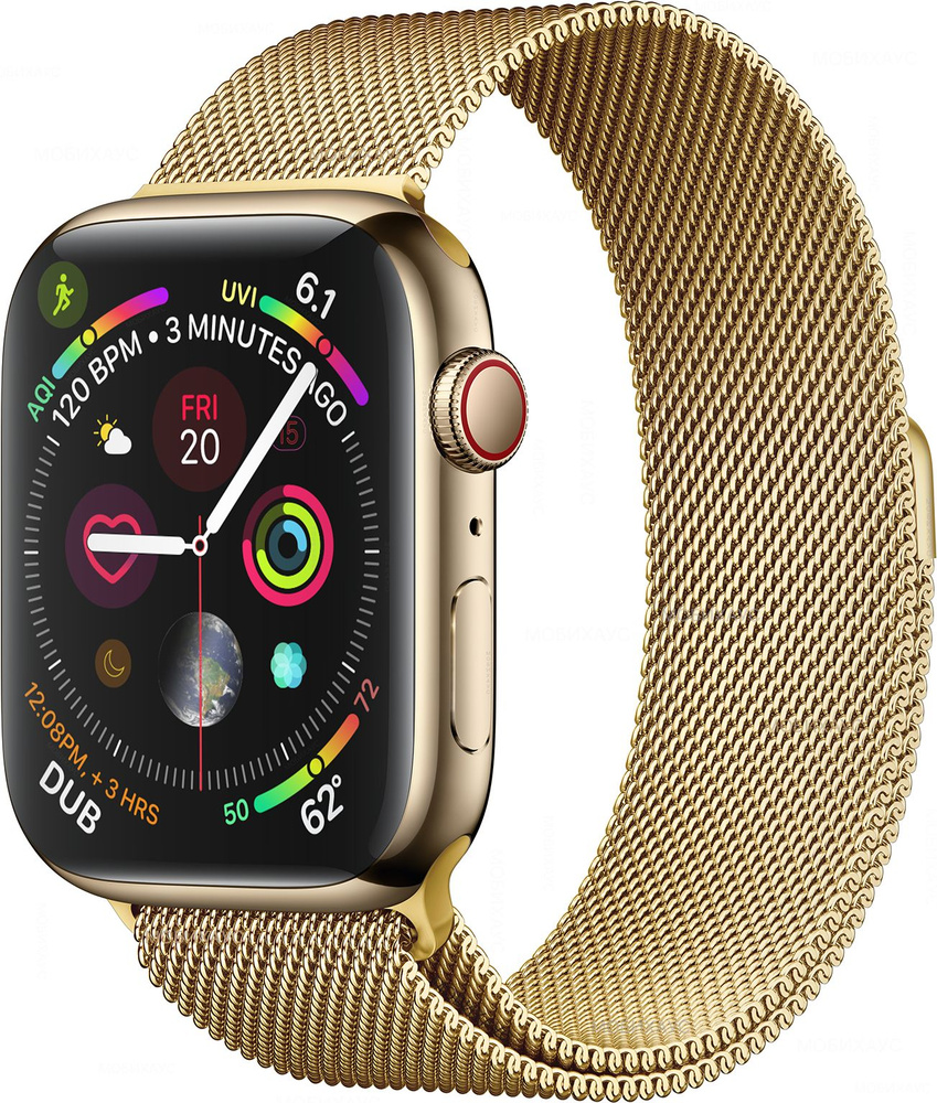 Миланская петля ремешок на Apple Watch в корпусах 38-40-41 mm (любой версии), цвет Золотой, металлический #1