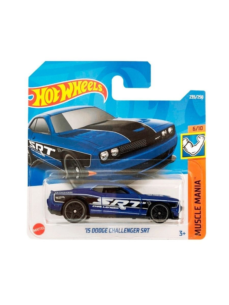 HCW30 Машинка металлическая игрушка Hot Wheels коллекционная модель 15 DODGE CHALLENGER SRT синий  #1