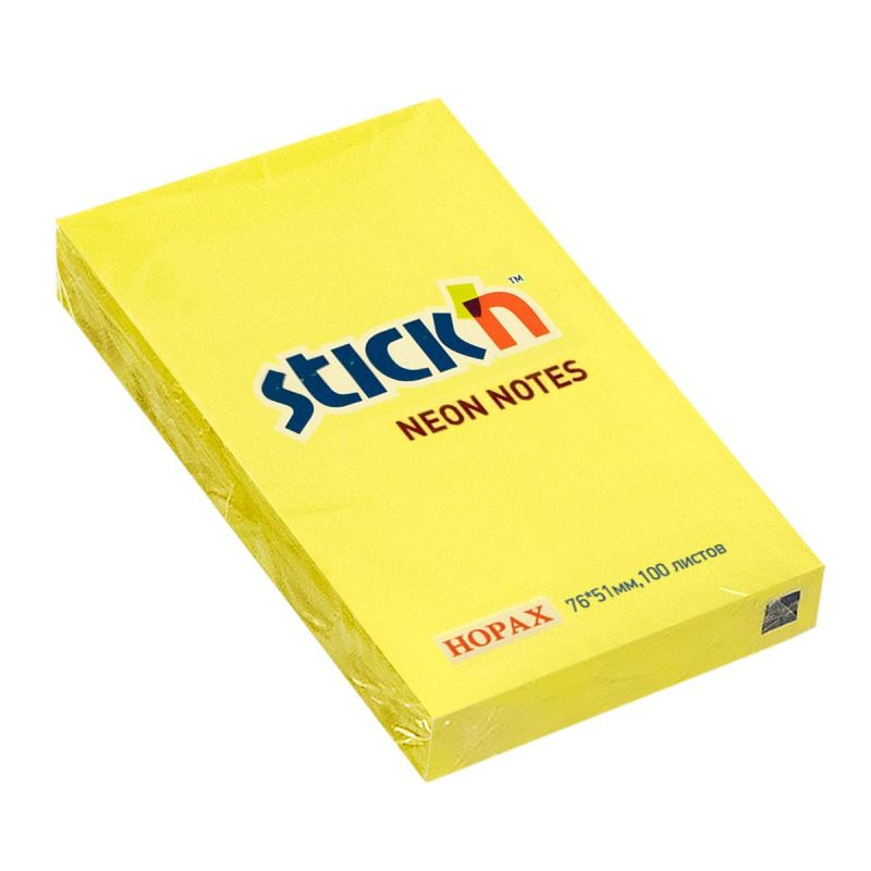 Стикеры Stickn 51x76 неон желтый 100 л. 21132 #1