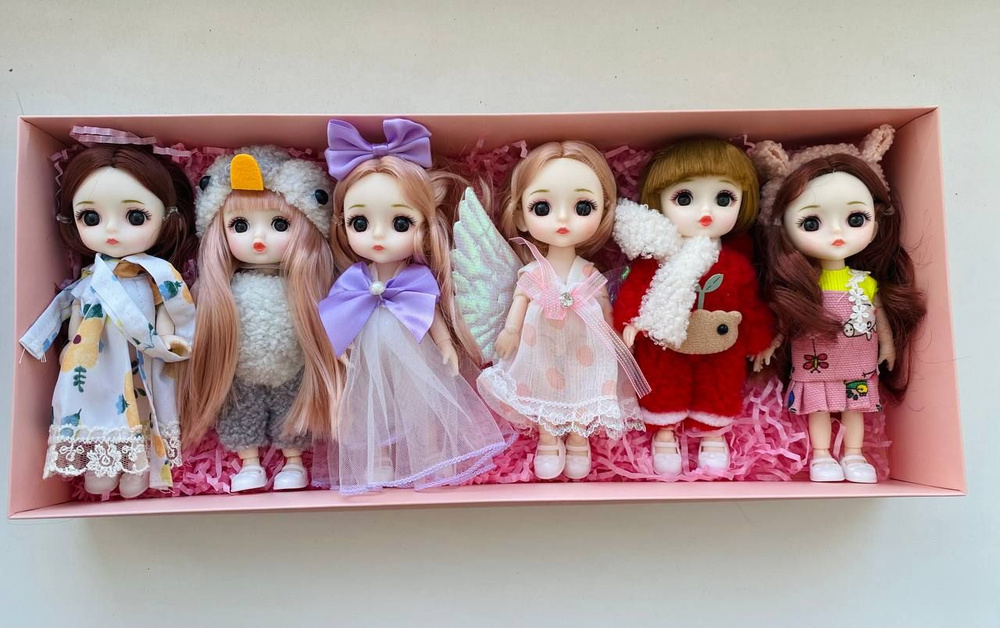 Шарнирные мини-куклы в наборе 6 шт #1