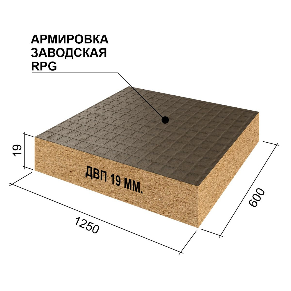 Звукоизоляционная панель Ruspanel RPG COMFORT ECO 1250х600х19 мм сетка1/двп19  #1