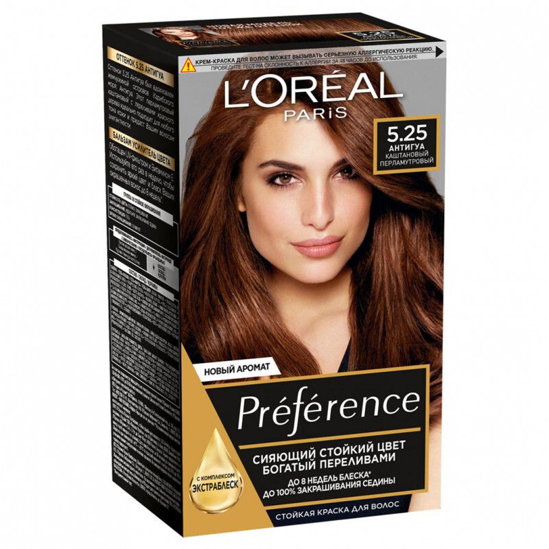 Стойкая краска для волос L'Oreal Paris Preference 5.25 Антигуа Каштан перламутровый, 60 мл  #1